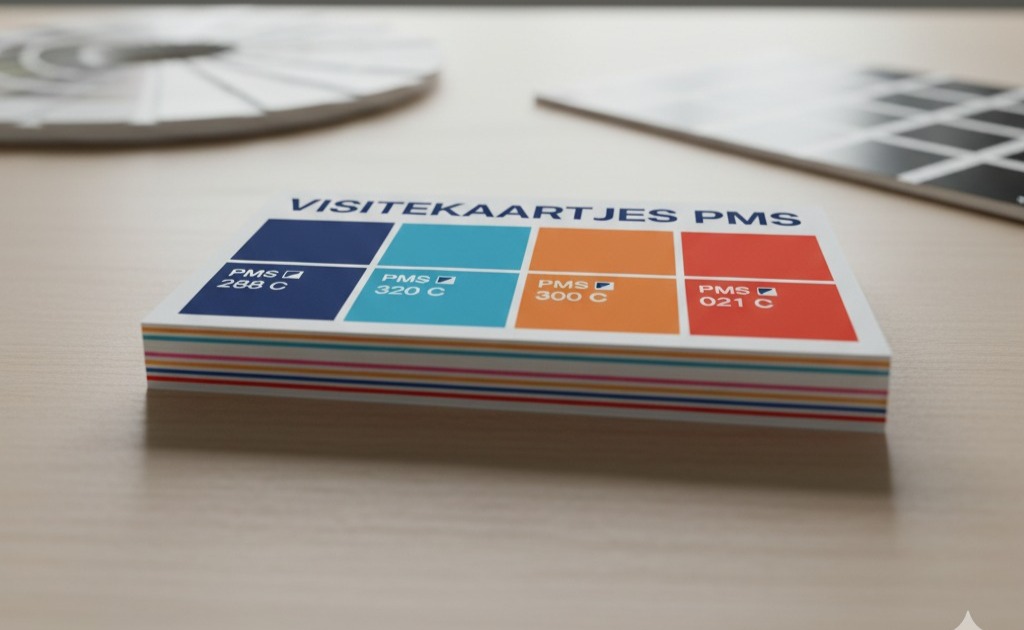 Visitekaartjes met PMS steunkleuren voor precieze merkkleuren